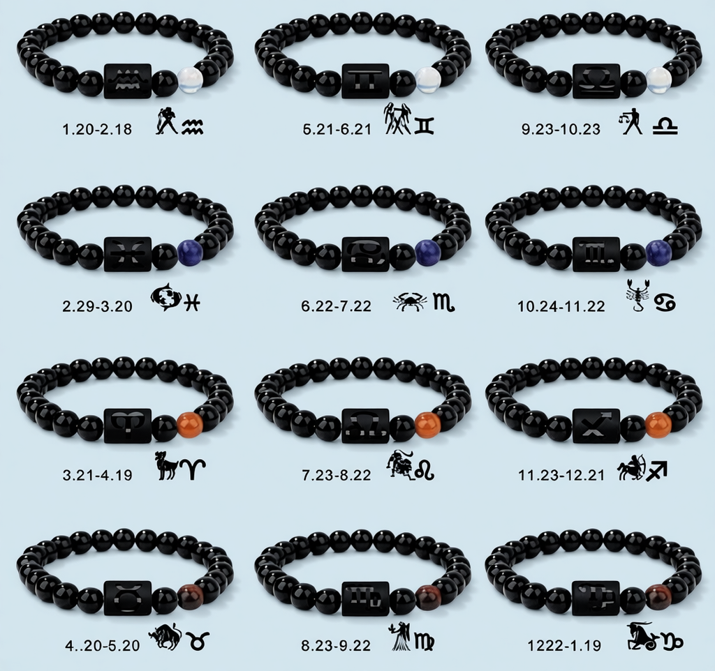 Zodiac Guardian Collection - Rare Vietnamese Black Onyx Bracelets ZG2025-301-01